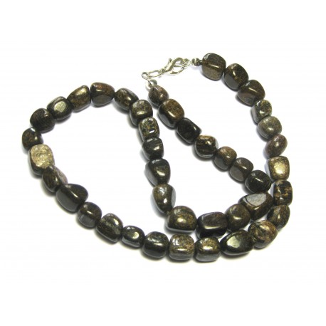 Nugget-Kette Bronzit (Ferro-Enstatit) 45 cm