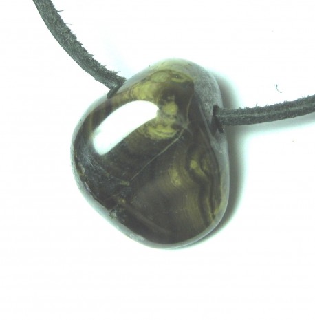 Trommelstein gebohrt Schalenblende