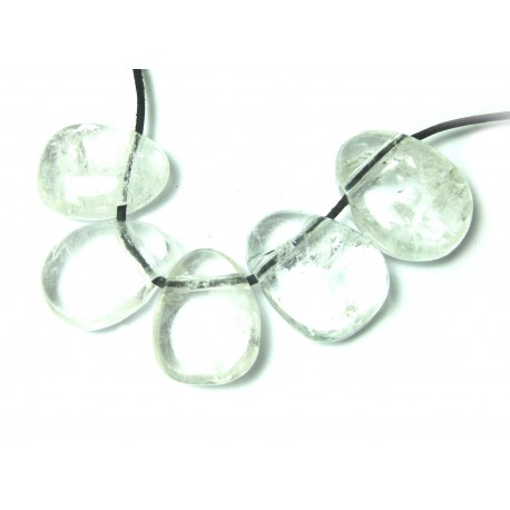 Trommelstein gebohrt Bergkristall A  VE 5 Stück