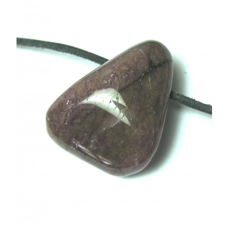 Trommelstein gebohrt Turmalin rot AB