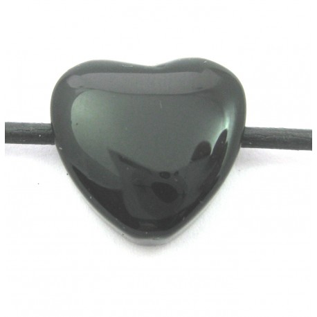Herz gebohrt Onyx (gefärbt) 15 mm