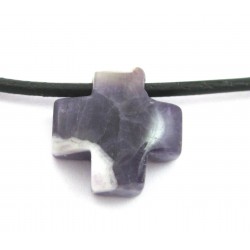 Kreuz gebohrt Amethyst 15 mm