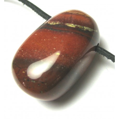 Trommelstein gebohrt Jaspis Regenbogen