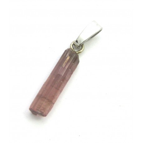 Anhänger Turmalin rot Kristall 15-20 mm mit 925er Silberöse