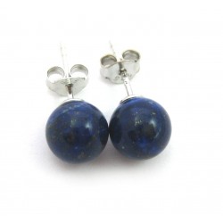 Ohrstecker Lapislazuli Kugel 8 mm 925er Silber