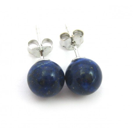 Ohrstecker Lapislazuli Kugel 8 mm 925er Silber