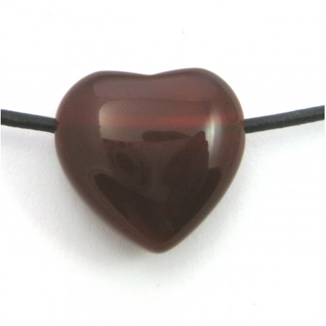 Herz gebohrt Carneol (erhitzt) 20 mm