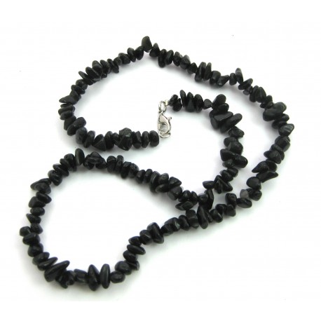 Splitter-Kette Obsidian schwarz 45 cm