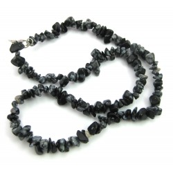 Splitter-Kette Obsidian Schneeflocke 45 cm