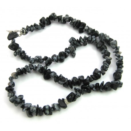 Splitter-Kette Obsidian Schneeflocke 45 cm