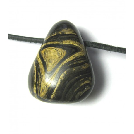 Trommelstein gebohrt Stromatolithmarmor