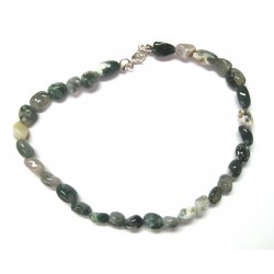 Nugget-Kette Moosachat A (Chalcedon) 47-48 cm