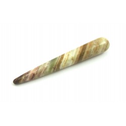Massagegriffel Aragonit-Calcit grün-braun ca. 10 cm