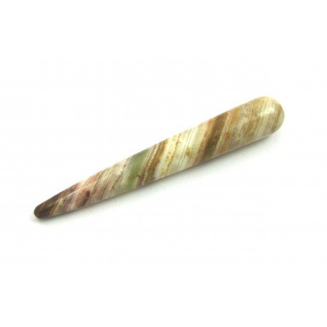 Massagegriffel Aragonit-Calcit grün-braun ca. 10 cm