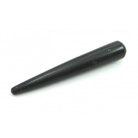 Massagegriffel Turmalin schwarz stabilisiert ca. 10 cm
