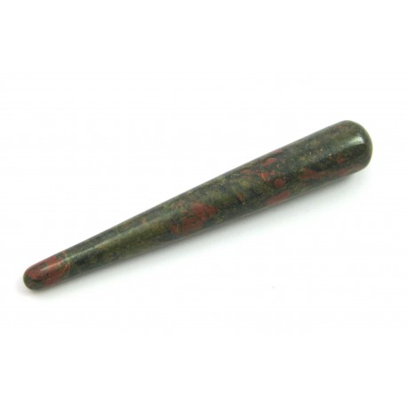 Massagegriffel Epidot Unakit ca. 10 cm
