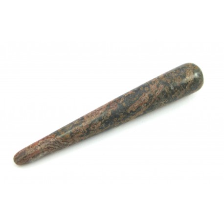 Massagegriffel Rhyolith Leoparden ca. 10 cm