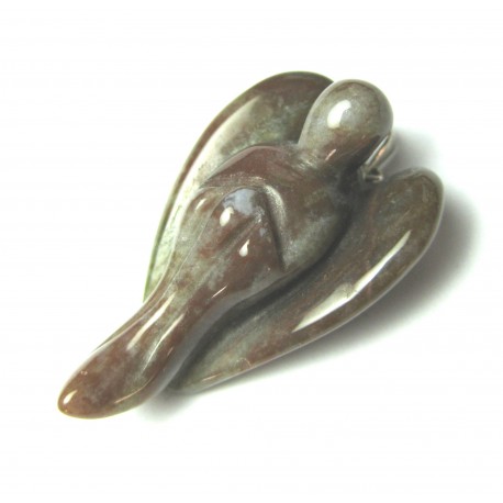 Engel-Anhänger Jaspis indisch 3,5 cm 925er Silber