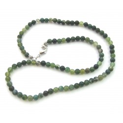 Kugel-Kette Moosachat (Chalcedon) 4/45