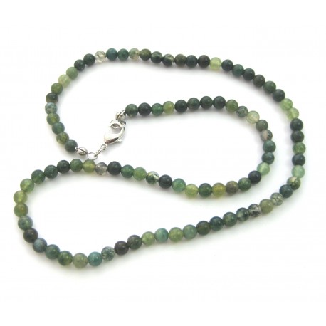 Kugel-Kette Moosachat (Chalcedon) 4/45