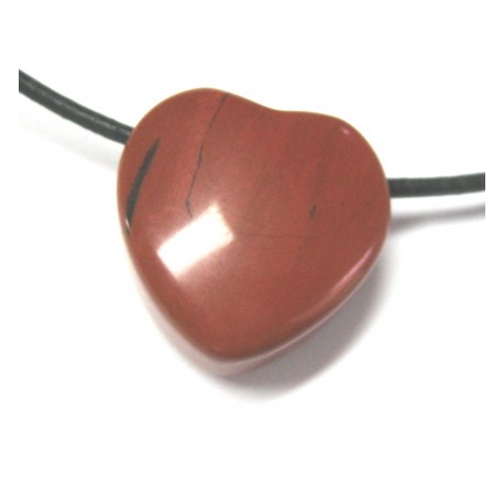 Herz gebohrt Jaspis rot 20 mm