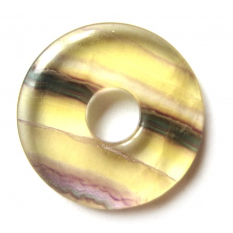 Donut Fluorit bunt mit gelb 30 mm