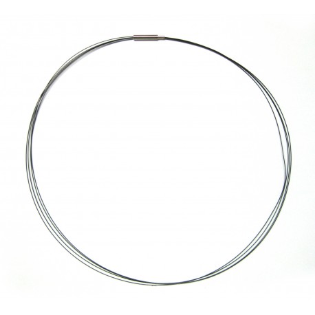 Stahlreif schwarz 2 mm 50 cm mehrere dünne Kordeln Dreh-Verschluß