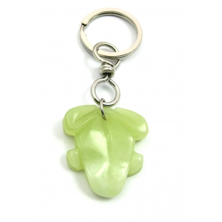 Schlüsselanhänger Frosch Serpentin grün