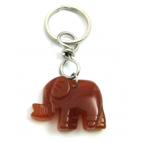 Schlüsselanhänger Elefant Carneol (erhitzt)
