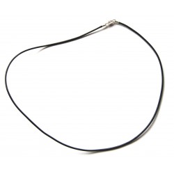 Lederband mit Messingverschluß schwarz 45 cm