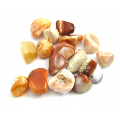 Trommelstein Opal weiß-orange-rötlich 500 g