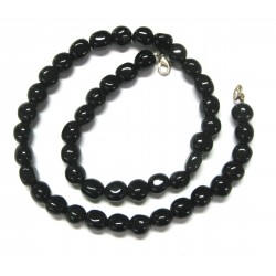 Nugget-Kette Obsidian Silber 47-48 cm