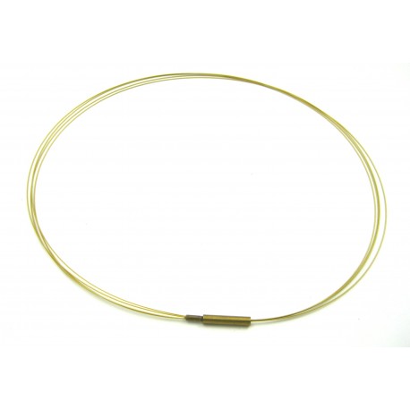 Stahlreif gold 2 mm 45 cm mehrere dünne Kordeln Dreh-Verschluß