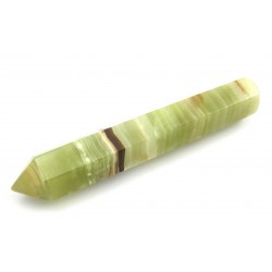 Massagestab Calcit-Aragonit grün-braun 10 cm