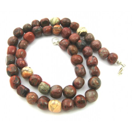 Nugget-Kette Jaspis Brekzie A 47-48 cm