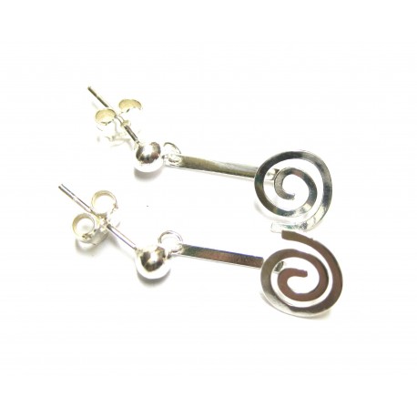 Spiral-Ohrhänger für Mini-Donut Silber 15 mm