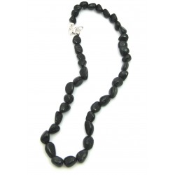 Nugget-Kette Turmalin schwarz B stabilisert 45 cm