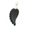 Anhänger Engels-Flügel Obsidian schwarz 3 cm mit Metall-Öse