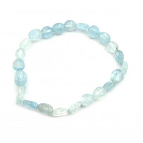 Nugget-Armband klein Aquamarin 5-7 mm