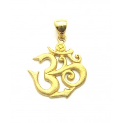 Anhänger Om Silber 25 mm 925er Silber vergoldet