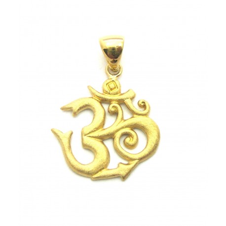 Anhänger Om Silber 25 mm 925er Silber vergoldet