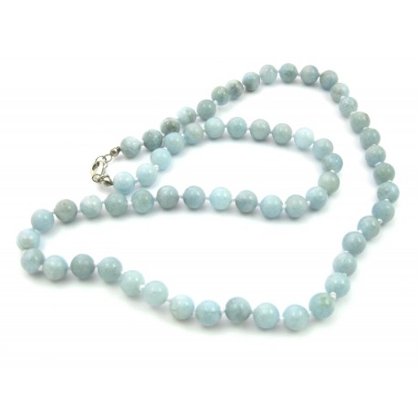 Kugel-Kette Aquamarin 8/60