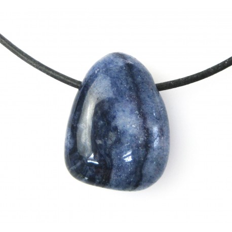 Trommelstein gebohrt Blauquarz