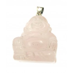 Buddha 2 cm  Silberöse Rosenquarz