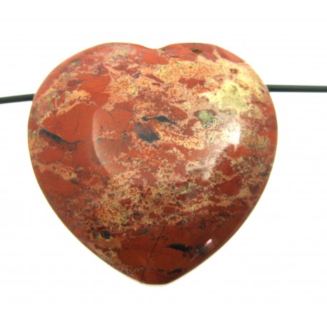 Herz gebohrt Jaspis rot 35 mm