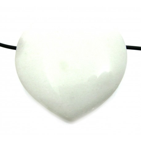 Herz gebohrt Schneequarz 35 mm