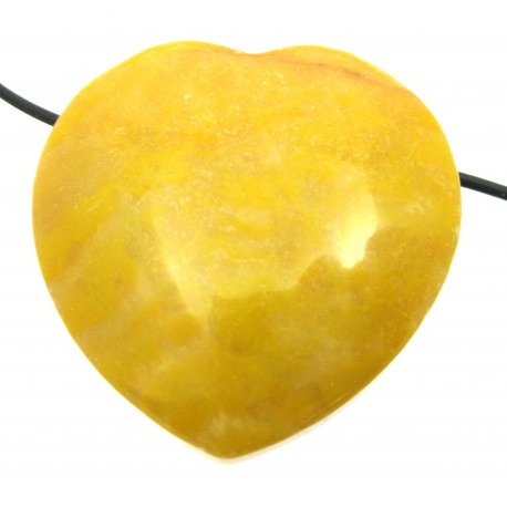 Herz gebohrt Dolomit gelb 35 mm
