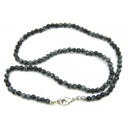 Kugel-Kette Obsidian Schneeflocke 4/45
