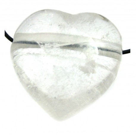 Herz gebohrt Bergkristall bauchig 35 mm