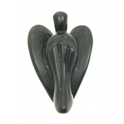 Engel-Anhänger Obsidian schwarz 5 cm 925er Silber